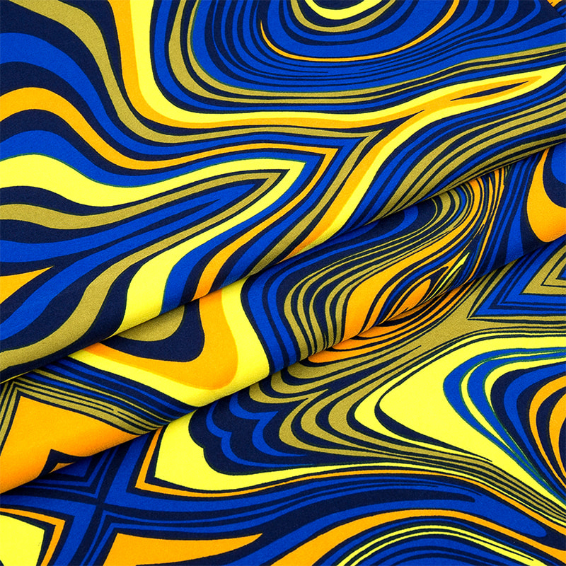 Polyesterová tkanina TIME-15-2-4 120 GSM 4-cestný strečový tiskový vzor
