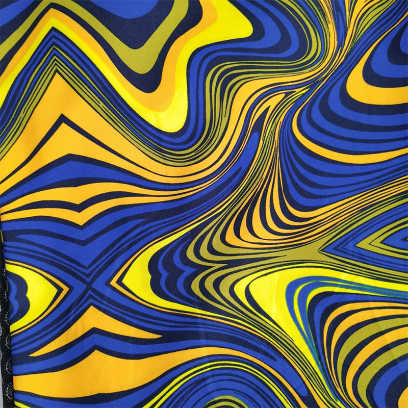 Polyesterová tkanina TIME-15-2-4 120 GSM 4-cestný strečový tiskový vzor